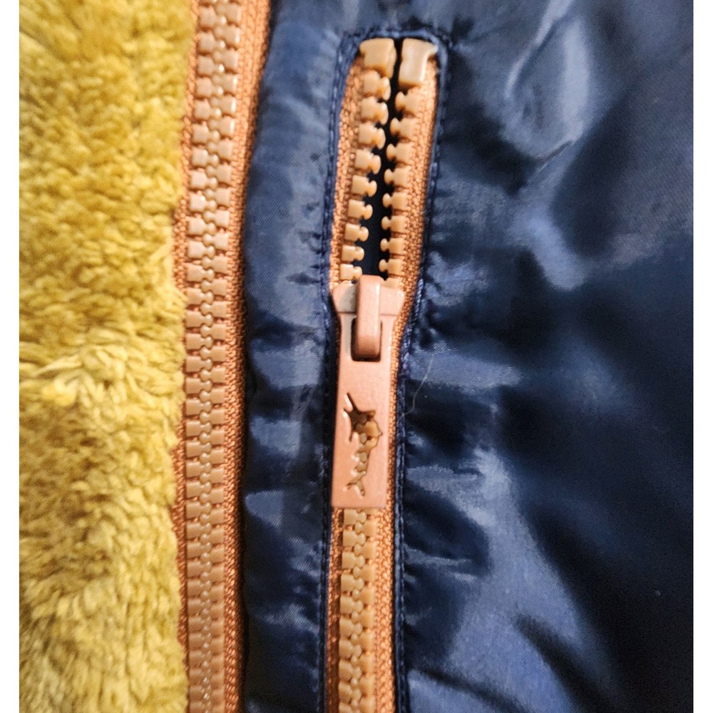 Tommy Bahama Kids Faux Fur Jacket Full Zip Pockets XL (14) Brown‎ Blue - Picture 2 of 12